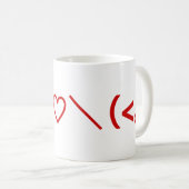 Mug Heureuse Sainte-Valentin/émoticônes japonaises (Devant droit)