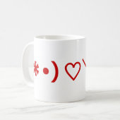 Mug Heureuse Sainte-Valentin/émoticônes japonaises (Devant gauche)
