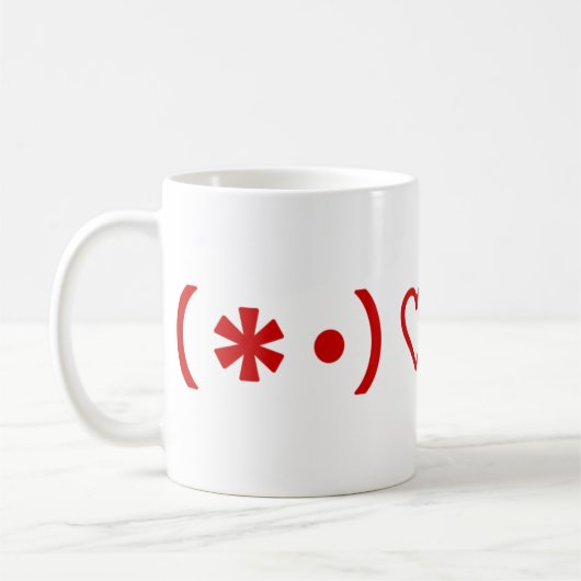 Mug Heureuse Sainte-Valentin/émoticônes japonaises (Gauche)