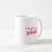 Mug Heureuse Sainte-Valentin en rose et violet (Devant droit)