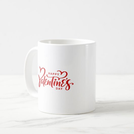 Mug Heureuse Sainte-Valentin en rouge (Devant gauche)