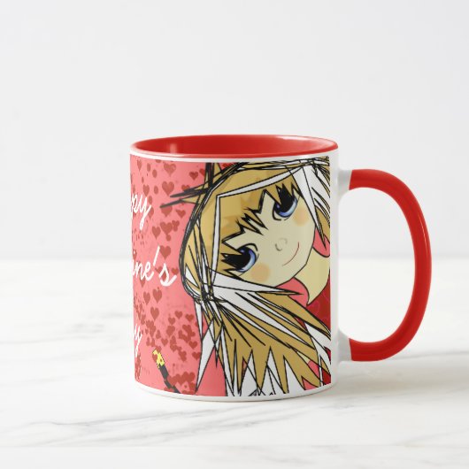 Mug Heureuse Sainte-Valentin-fille mignonne (Droite)