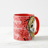 Mug Heureuse Sainte-Valentin-fille mignonne (Devant droit)