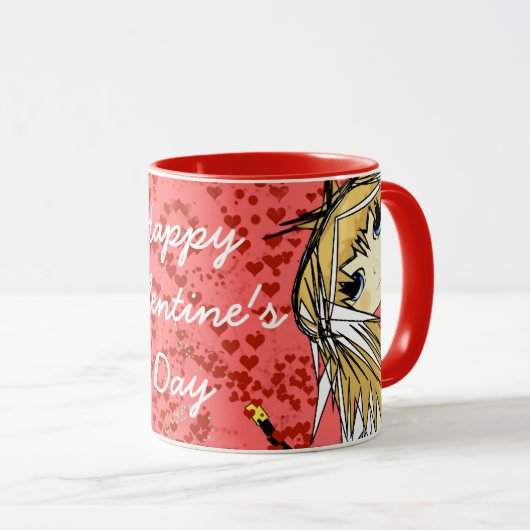 Mug Heureuse Sainte-Valentin-fille mignonne (Devant droit)