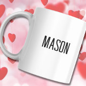 Mug Heureuse Sainte-Valentin Mari de coeur noir et bla