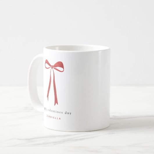 Mug Heureuse Sainte-Valentin mignon rouge Bow (Devant gauche)