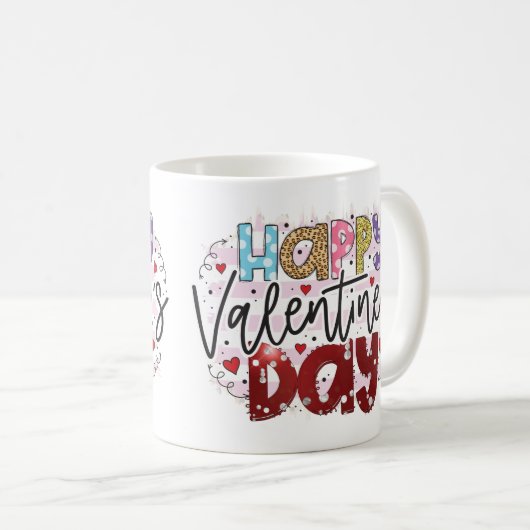 Mug Heureuse Sainte-Valentin moderne (Devant droit)