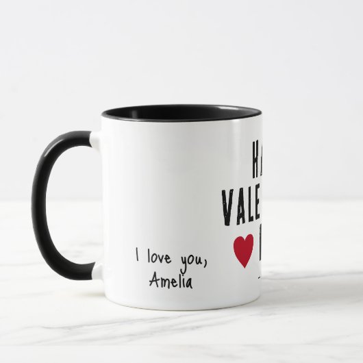 Mug Heureuse Sainte-Valentin moderne Red Hearts (Gauche)