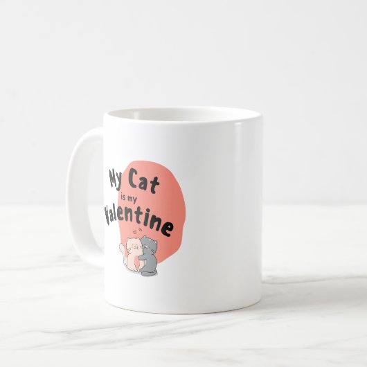 Mug Heureuse Sainte-Valentin - Mon Chat Est Ma Saint V (Devant gauche)