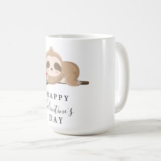 Mug Heureuse Sainte-Valentin mûre Sloth (Devant droit)