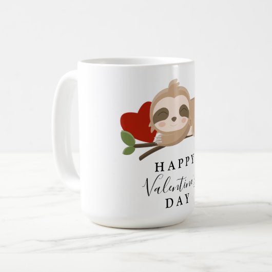 Mug Heureuse Sainte-Valentin mûre Sloth (Devant gauche)