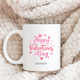 Mug Heureuse Sainte-Valentin Nom personnalisé Love Hea