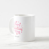 Mug Heureuse Sainte-Valentin Nom personnalisé Love Hea (Devant gauche)