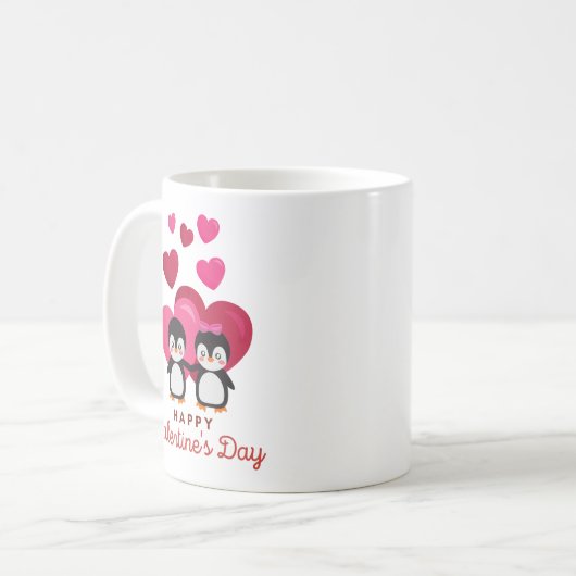 Mug Heureuse Sainte-Valentin Penguin (Devant gauche)