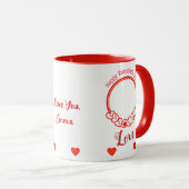 Mug Heureuse Sainte-Valentin Romantique Coeurs rouges  (Devant droit)