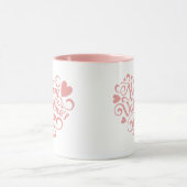 Mug Heureuse Sainte-Valentin rose moderne (Centre)