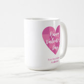 Mug Heureuse Sainte-Valentin rose plat (Devant droit)