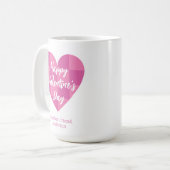 Mug Heureuse Sainte-Valentin rose plat (Devant gauche)