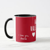 Mug Heureuse Sainte-Valentin rouge moderne petit ami (Gauche)