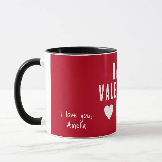 Mug Heureuse Sainte-Valentin rouge moderne petit ami (Gauche)