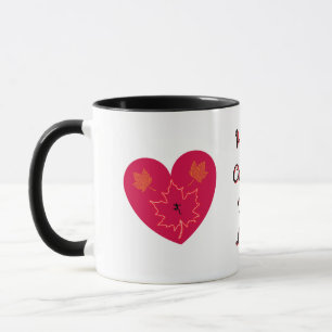 Mug Heureux Canada D'Eh Coeur, Grenouille, Feuilles de