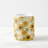 Mug Heureux chien samoyé dans le jardin de tournesol m (Centre)