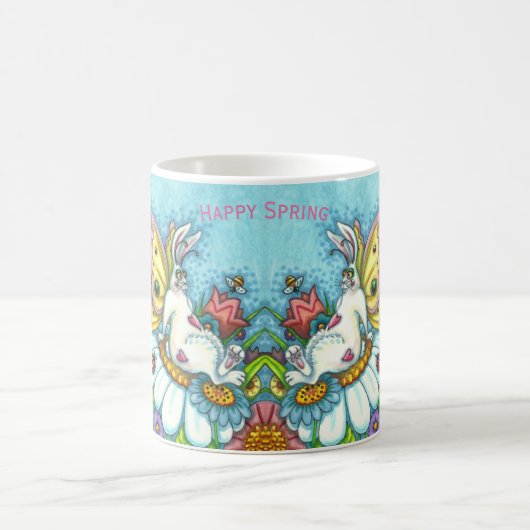 MUG HEUREUX FLUTTERBUN RABBIT PRINTEMPS, FUNNY BUNNY R (Centre)