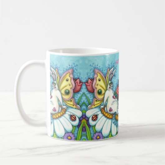 MUG HEUREUX FLUTTERBUN RABBIT PRINTEMPS, FUNNY BUNNY R (Gauche)