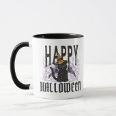 MUG HEUREUX HALLOWEEN CHAT NOIR AVIONS (Gauche)