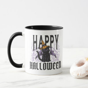 MUG HEUREUX HALLOWEEN CHAT NOIR AVIONS