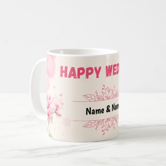 Mug Heureux mariage (Devant gauche)