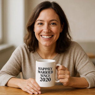 Mug Heureux Marié Depuis Couples Personnalisés