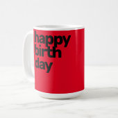 Mug heureux nom du mot d'anniversaire modifier (Devant gauche)