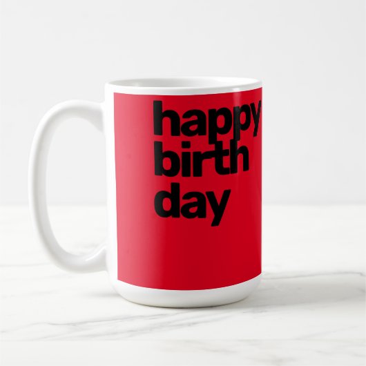 Mug heureux nom du mot d'anniversaire modifier (Gauche)