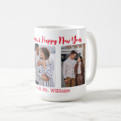 Mug heureux nouvel an mariés 3 photos collage (Devant droit)