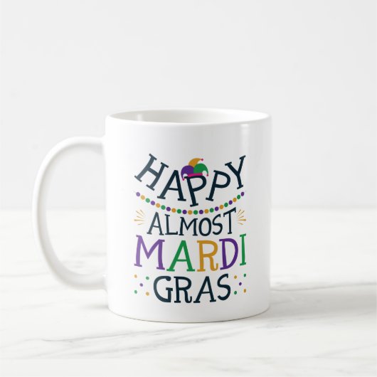 Mug Heureux Presque Mardi Gras Carnaval drôle (Gauche)