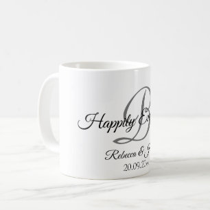 Mug Heureux toujours après le Monogramme de la viande