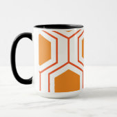 Mug Hexagon abstract geometrical pattern en orange et (Gauche)