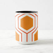 Mug Hexagon abstract geometrical pattern en orange et (Centre)