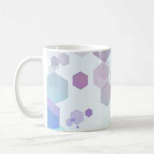 Mug Hexagon bleu-violet Abstrait - Jeu Motif de forme