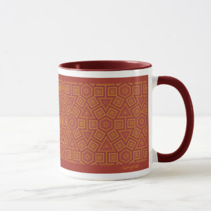 Mug Hexagon en terre cuite carreaux look Musique