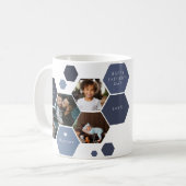 Mug Hexagon géométrique | Fête des pères photo moderne (Devant gauche)
