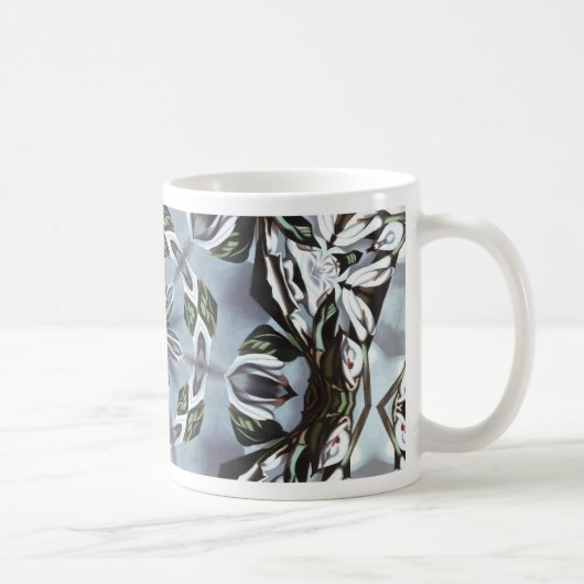 Mug Hexagone de feuilles de jungle et de fleurs tropic (Droite)