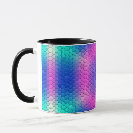 Mug Hexagones de l'échelle de sirène holographique ros (Gauche)