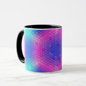 Mug Hexagones de l'échelle de sirène holographique ros (Devant gauche)