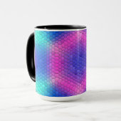 Mug Hexagones de l'échelle de sirène holographique ros (Devant gauche)
