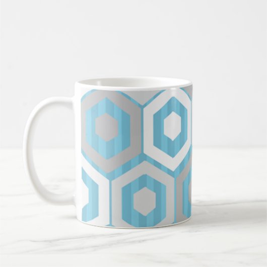 Mug Hexagones d'hiver et rayures (Gauche)
