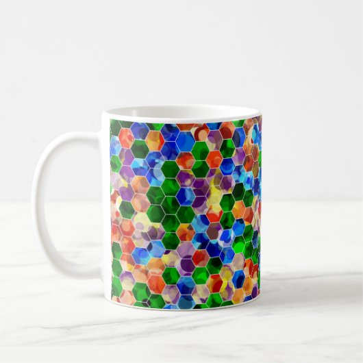Mug Hexagons horizontaux de pixels 11oz (Gauche)