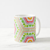 Mug Hexagons lunaires, boho (Devant droit)