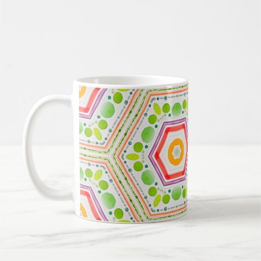 Mug Hexagons lunaires, boho (Gauche)